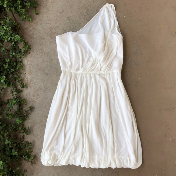 A.L.C. Dresses & Skirts - X ALC Cream One Shoulder Bubble Hem Mini Dress